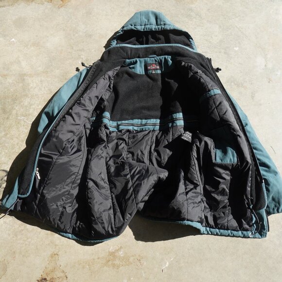 FS Limited Womens Green Blue Pockets Hooded Winter Full-Zip Jacket Size XL - Picture 2 of 8